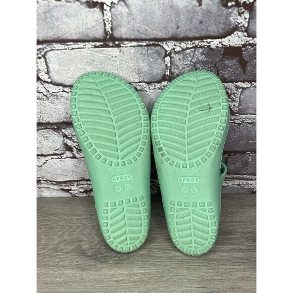 CROCS Iconic Comfort Green Rubber Slides Light Flats Sandals Women Sz 6M US/36EU - Picture 14 of 15